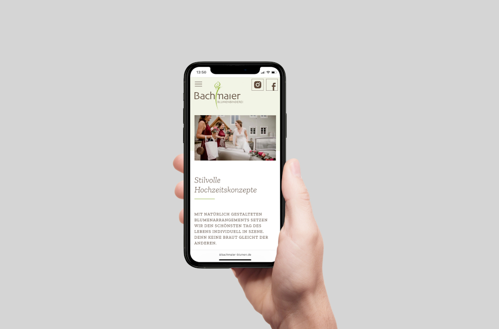 Responsive Website mit Shopanbindung: typneun Referenz Blumebinderei Bachmaier