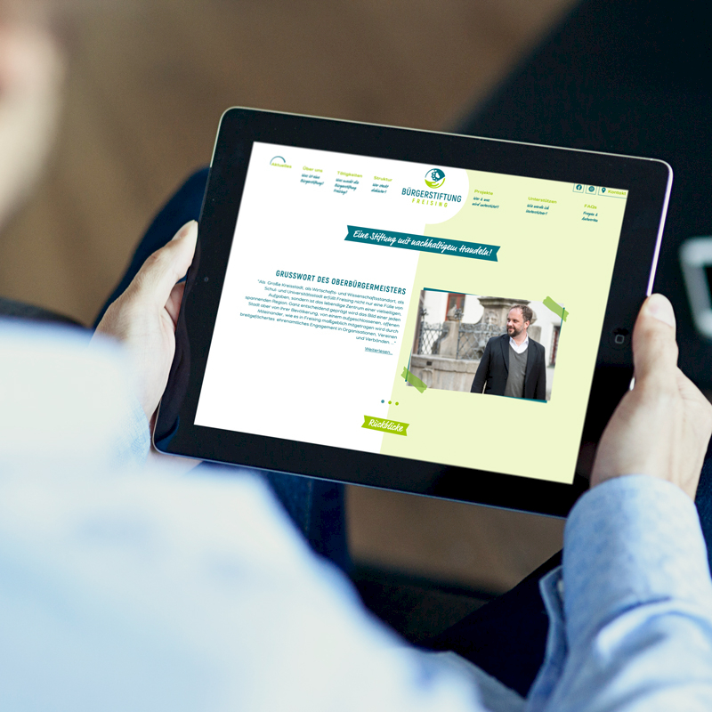 Responsive-Webdesign für die Bürgerstiftung Freising aus der Feder von typneun