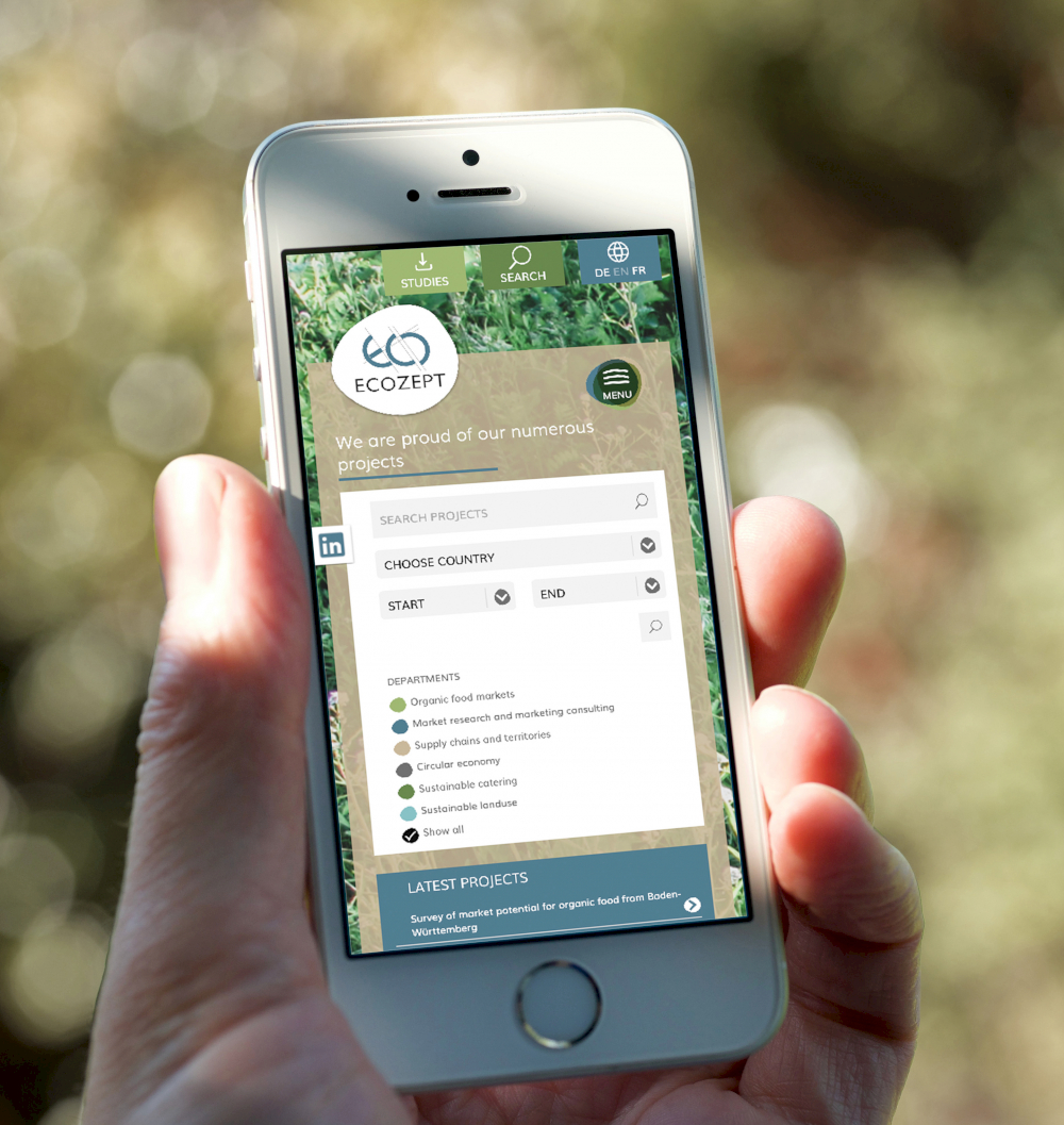 typneun Webentwicklung für Smartphones: ECOZEPT Website als Responsive Version