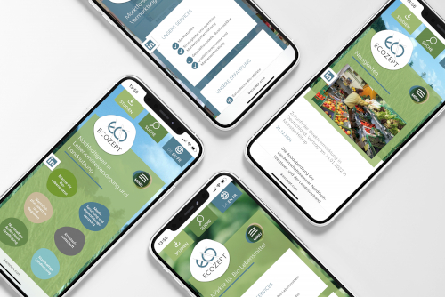 Webdesign für Smartphones: Mobilversion des ECOZEPT Webdesigns von typneun