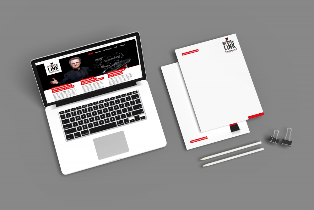 typneun Referenz: Geschäftsausstattung mit Logo-Design für Zauberkünstler Werner Link