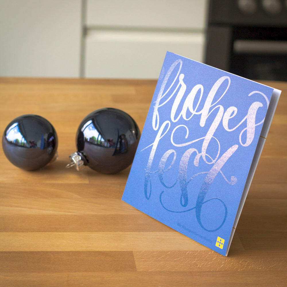 Barth + Co Weihnachtskarte mit Handlettering von typneun