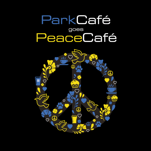 PeaceCafé Logo für das Solidaritätsprojekt des Park Cafes in Freising