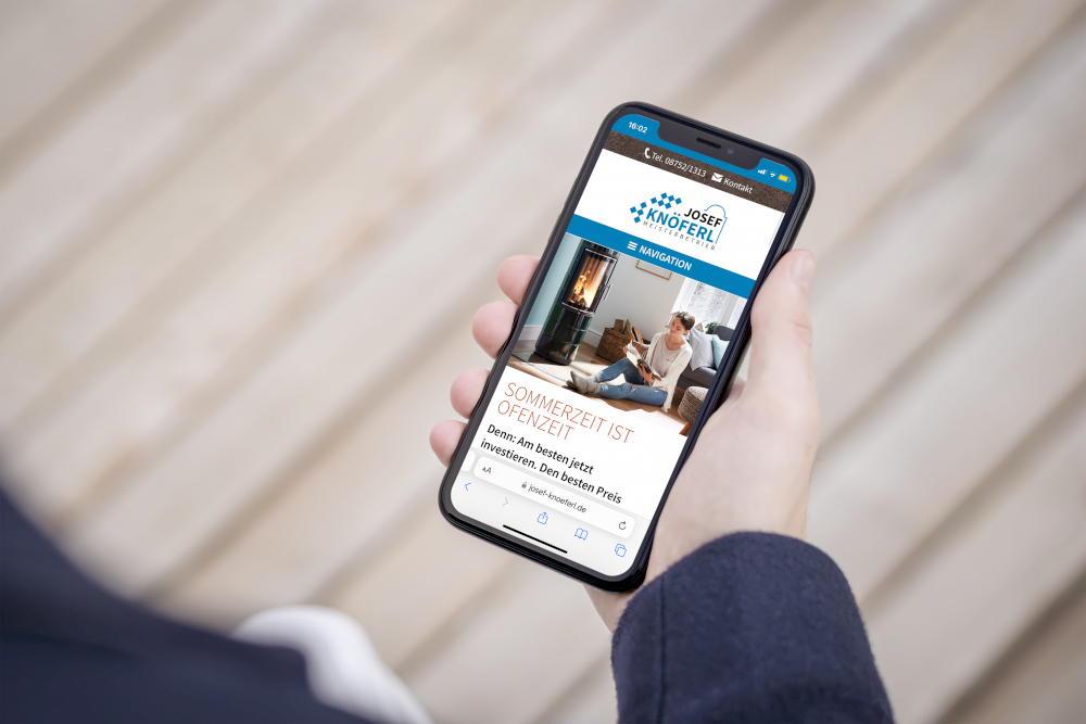 typneun Referenz: Webdesign am Handy für den Kunden Josef Knöferl