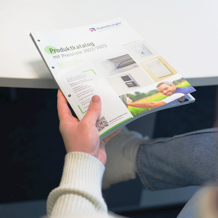 Vorderseite des Halmburger Produktkatalogs mit neuem Corporate Design
